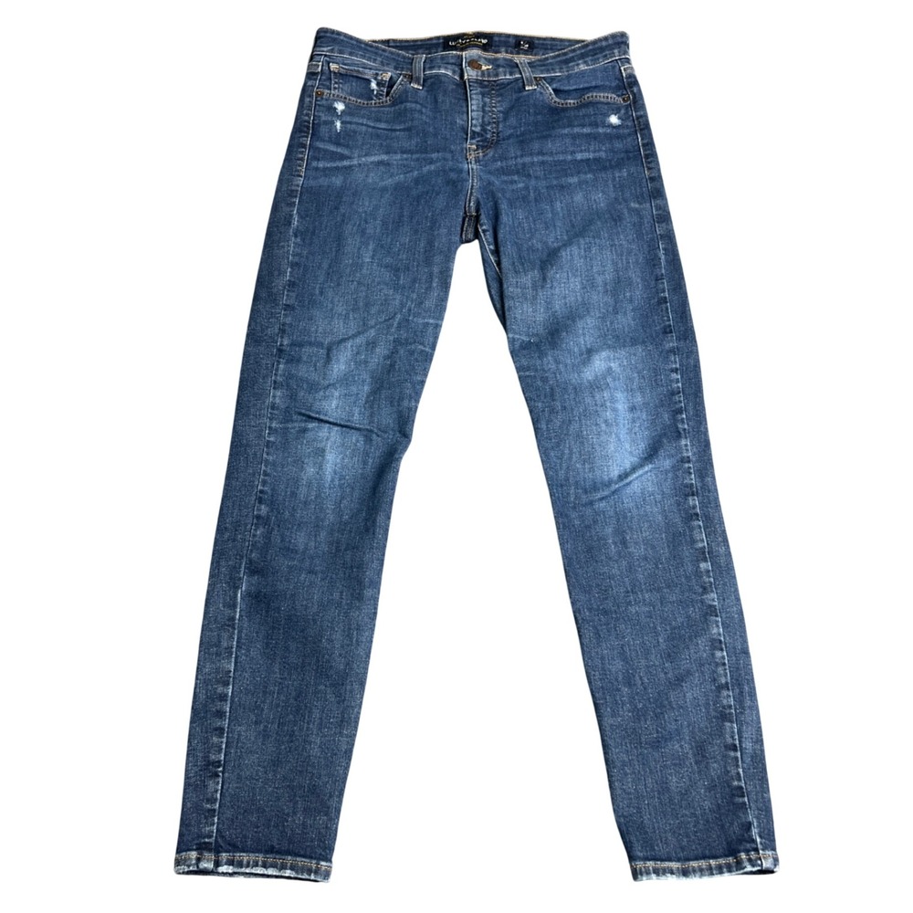 Lucky Brand Ava Skinny Ankle Jeans Womens 8/29 Medium Wash Blue Distressed Hem